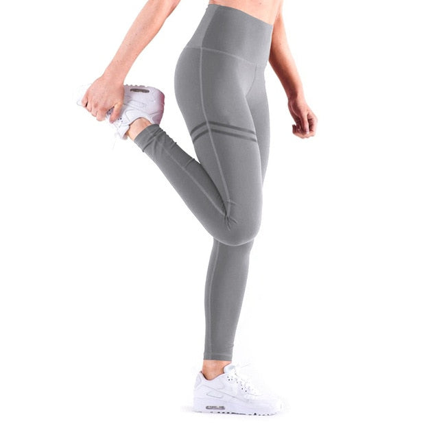 Women Gold Print Leggings No Transparent Exercise Fitness Leggings Push Up Workout Female Pants