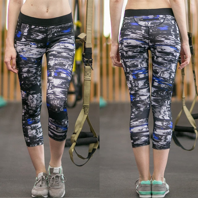 Geometric Printed Full Length With Back Small Pocket Yoga Sports Pants