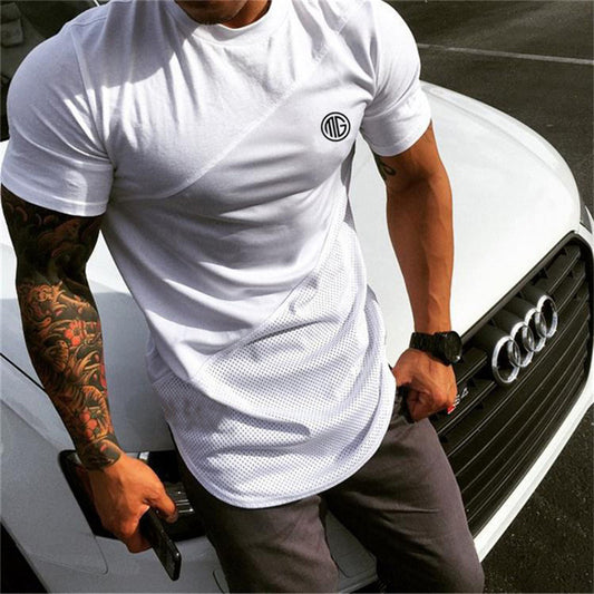 Brand Mens muscle T shirt bodybuilding fitness men tops-Osklay